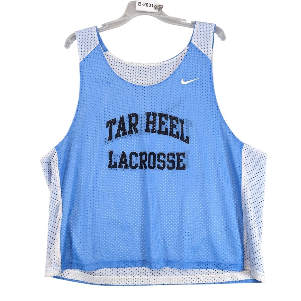 Nike UNC Tar Heels Lacrosse Reversible Jersey Tank Mens L/XL Mesh Blue White